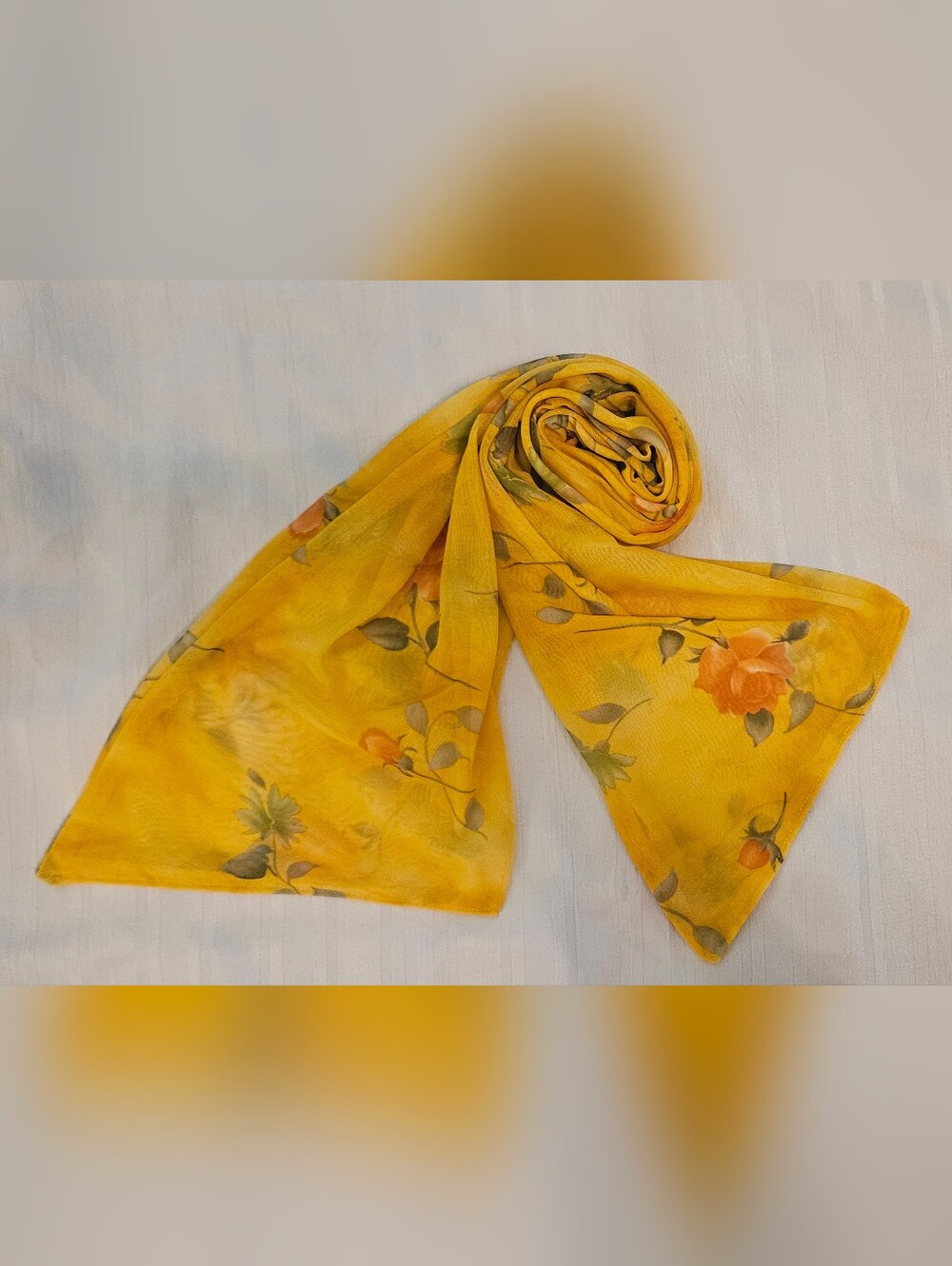 Scarf Belt - Floral Yellow Handmade - 6x50"